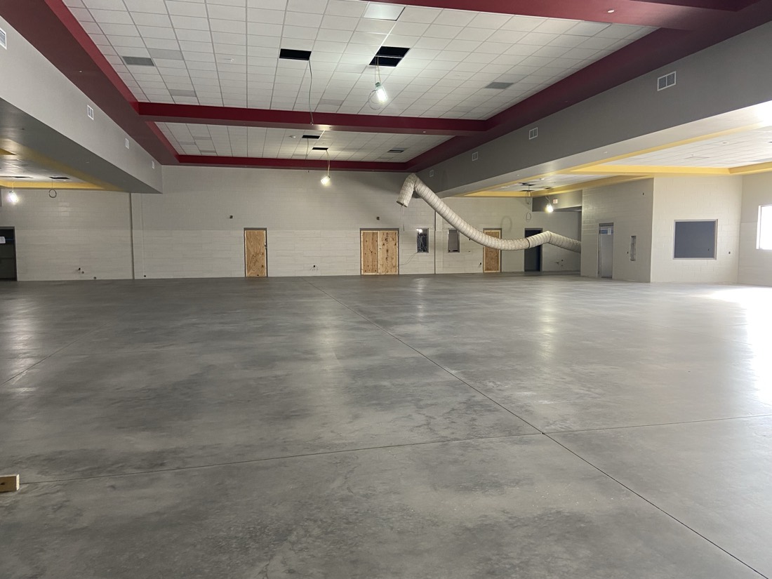 Floor preparation in progress at Crescent City Elementary